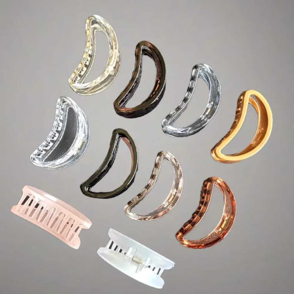 SDL - 1 Piece of Random Color Curved Glass Material Hair Clutcher