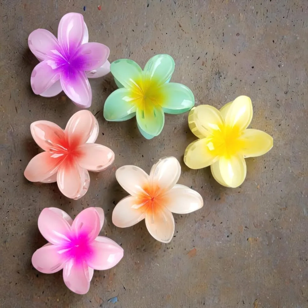 SDL - 1 Piece of Random Color Flower Design Strong Glass Big Clutches