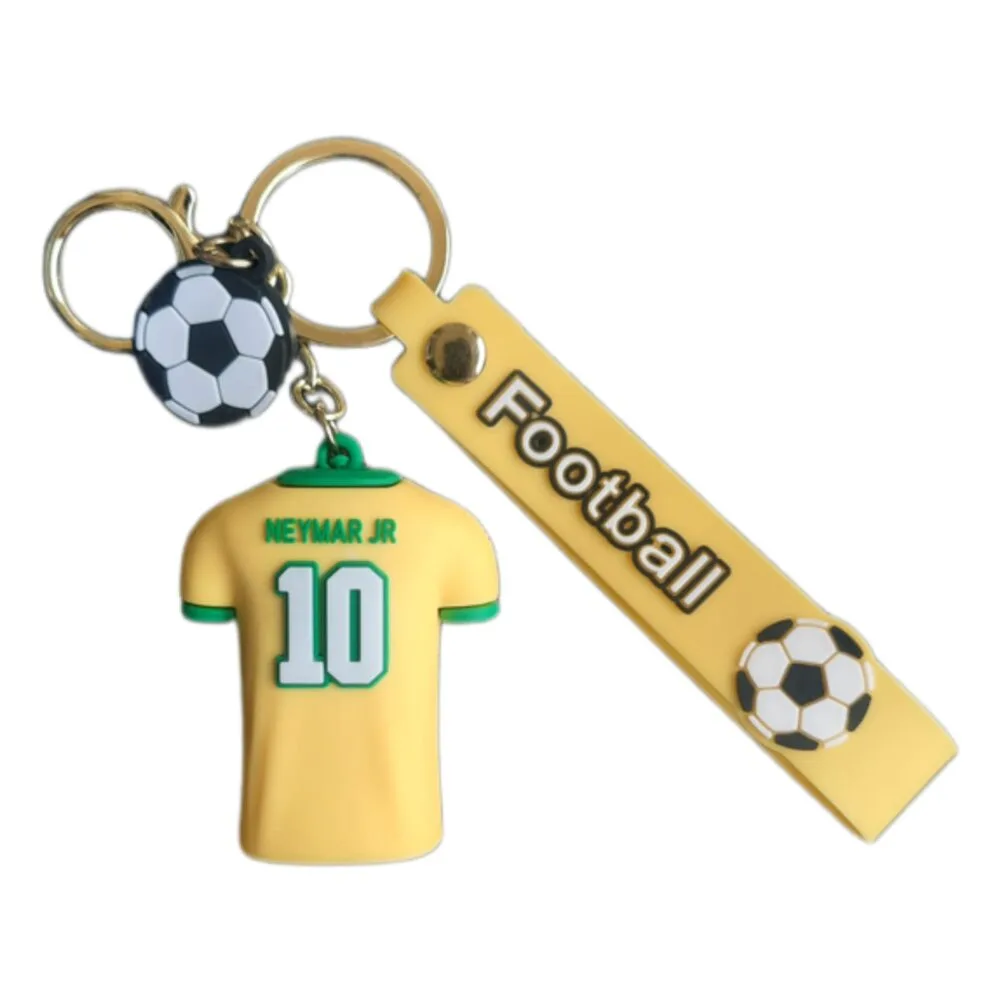 SDL - 1 Piece of Football T-shirt Premium Silicone Big Keychain with Keyrings and Tag
