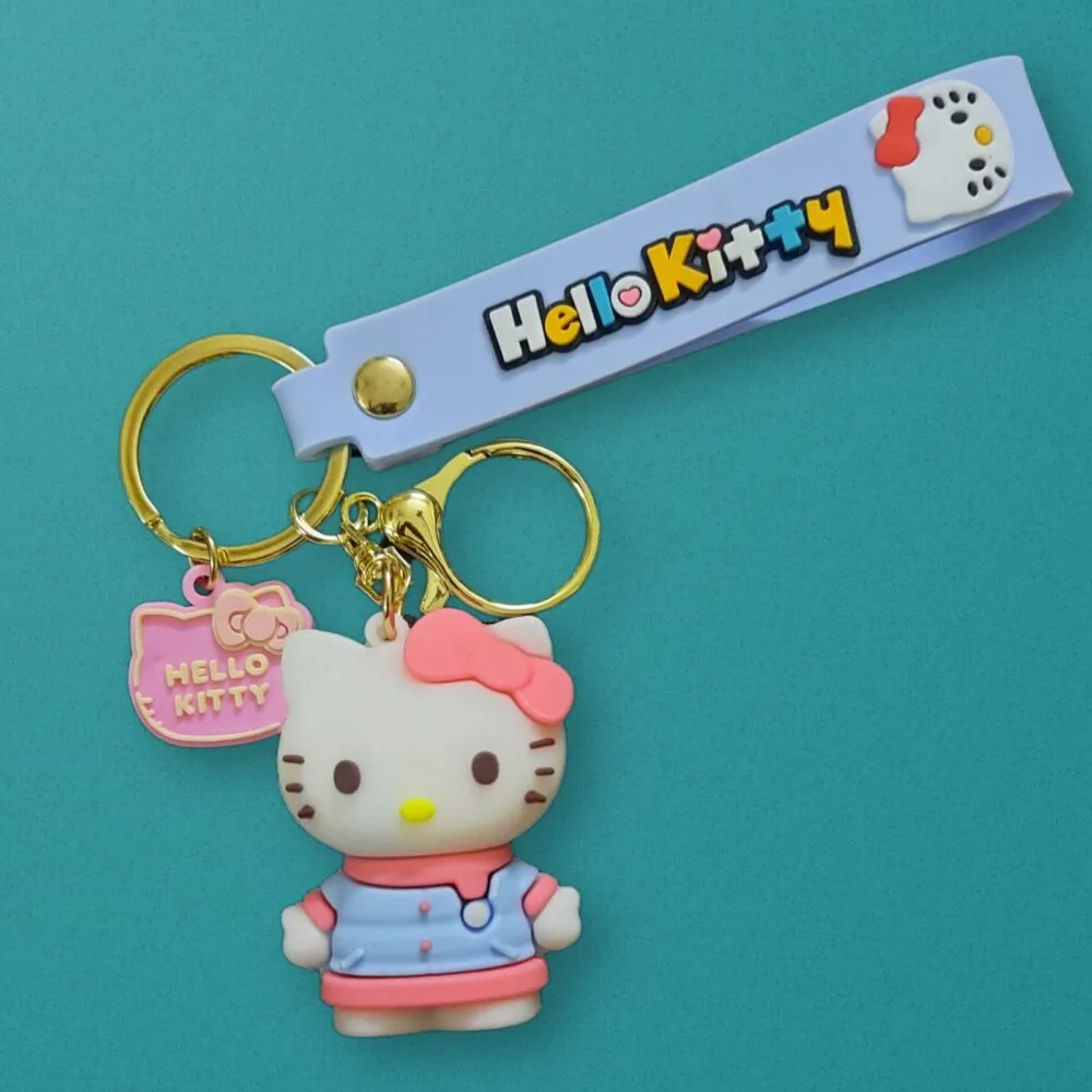 SDL - 1 Piece of Hello Kitty Premium Silicone Keychain with Keyring and Tag