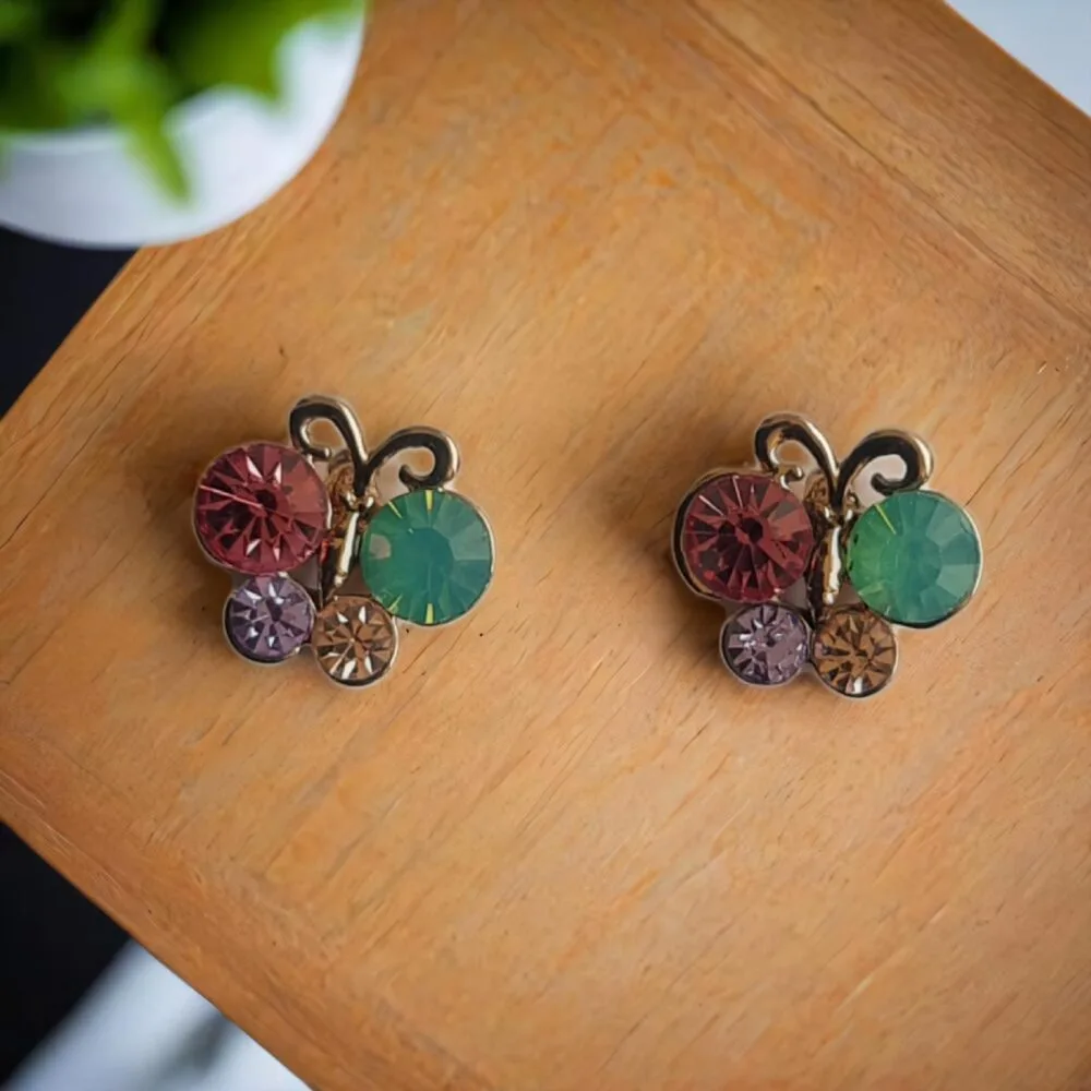 SDL - 1 Set of Beautiful Korean Earrings of Mini Butterfly Design