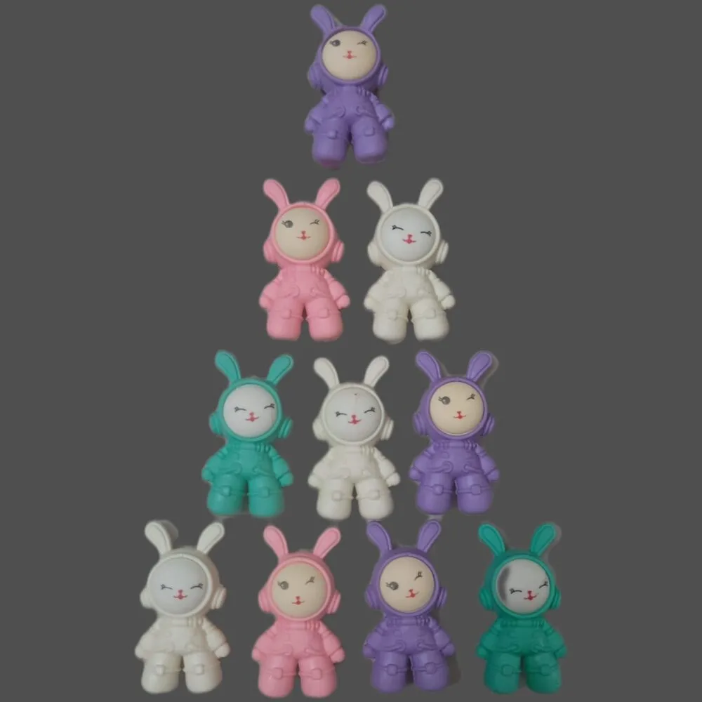 SDL - 1 Piece of Astronaut Bunny Eraser for Kids Schools and Stationery Supplies (Random Color)