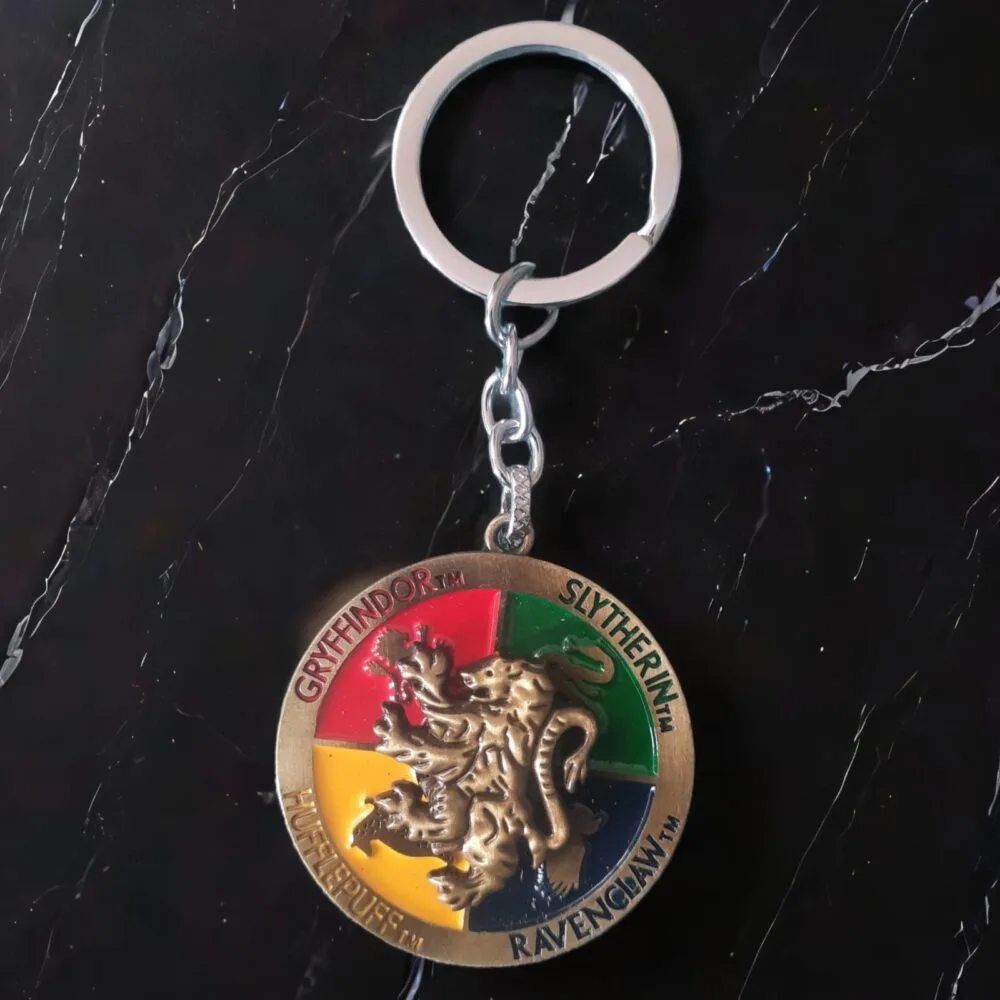 SDL - 1 Piece of Harry Potter Houses Rotating Keychains for Cars, Bikes, Cycles and Home Keys