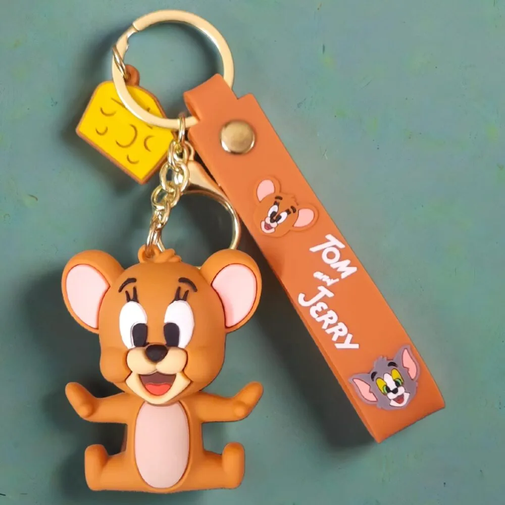 SDL – 1 Piece of Premium Big Size Tom & Jerry Cartoon Jerry Character Keychain with Tag and Keyrings
