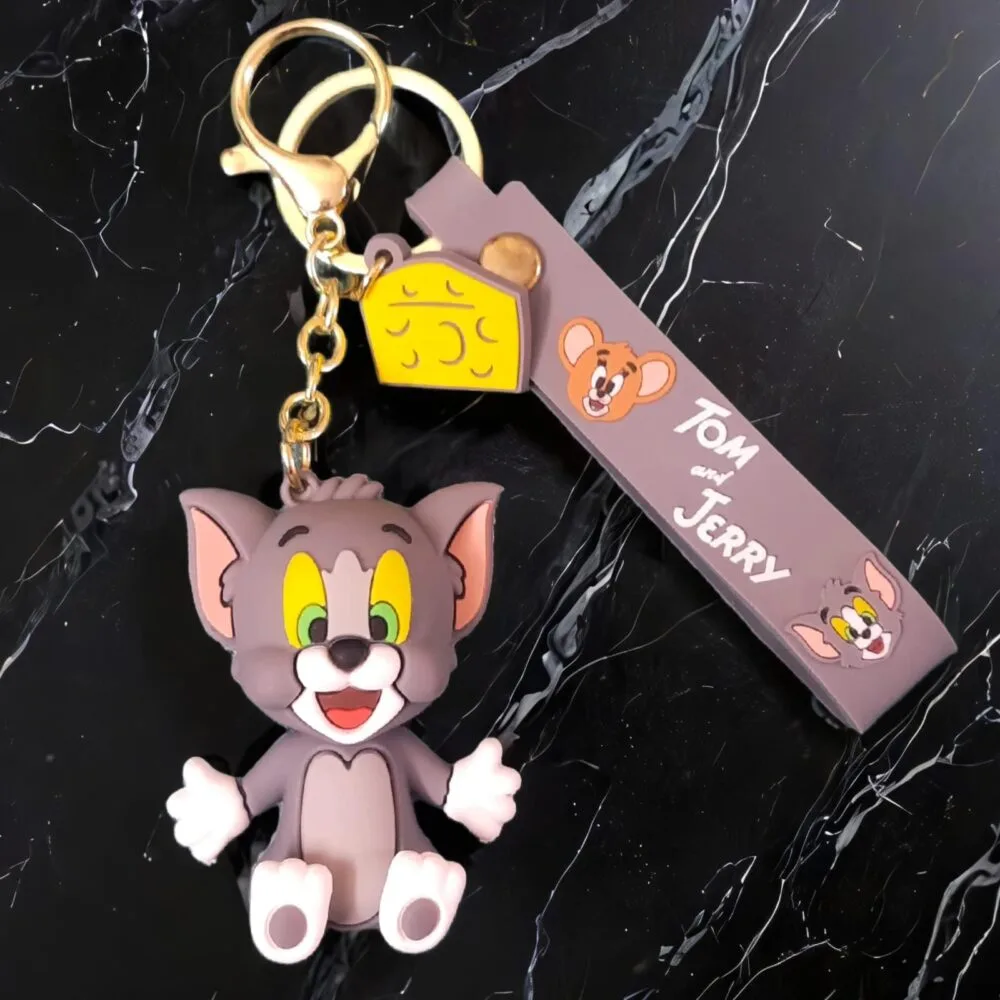 SDL – 1 Piece of Premium Big Size Tom & Jerry Cartoon Tom Character Keychain with Tag and Keyrings