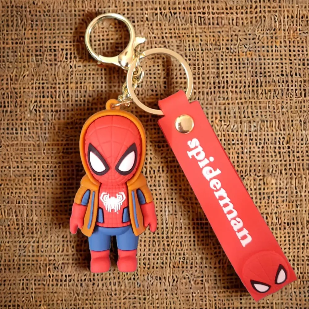 SDL – 1 Piece of Premium Big Size Spiderman Keychain of Hoodie Design with Tag and Keyrings