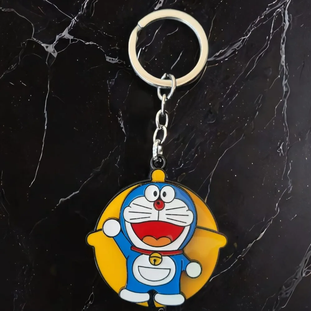 SDL - 1 Piece of Colorful Doraemon Design Rotating Keychain for Bike, Cycle, Car & Home Keys