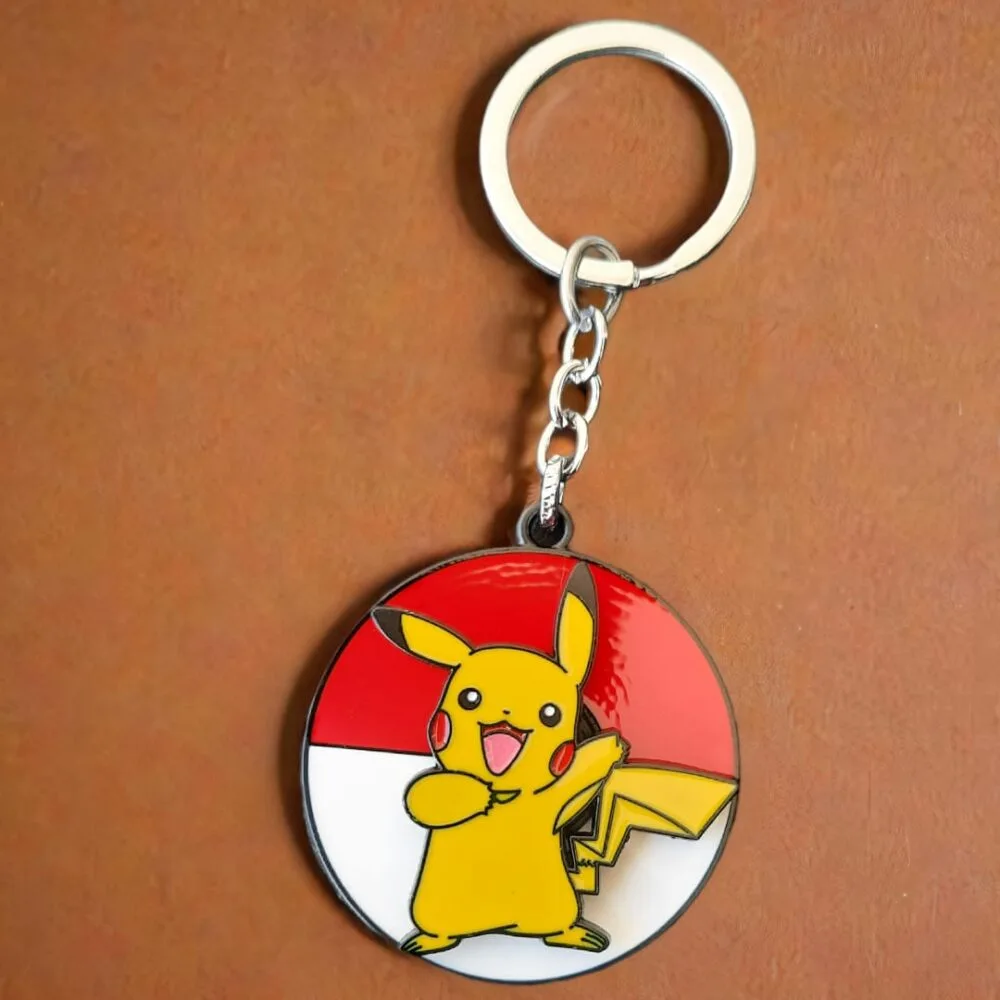 SDL - 1 Piece of Colorful Pikachu Design Rotating Keychain for Bike, Cycle, Car & Home Keys
