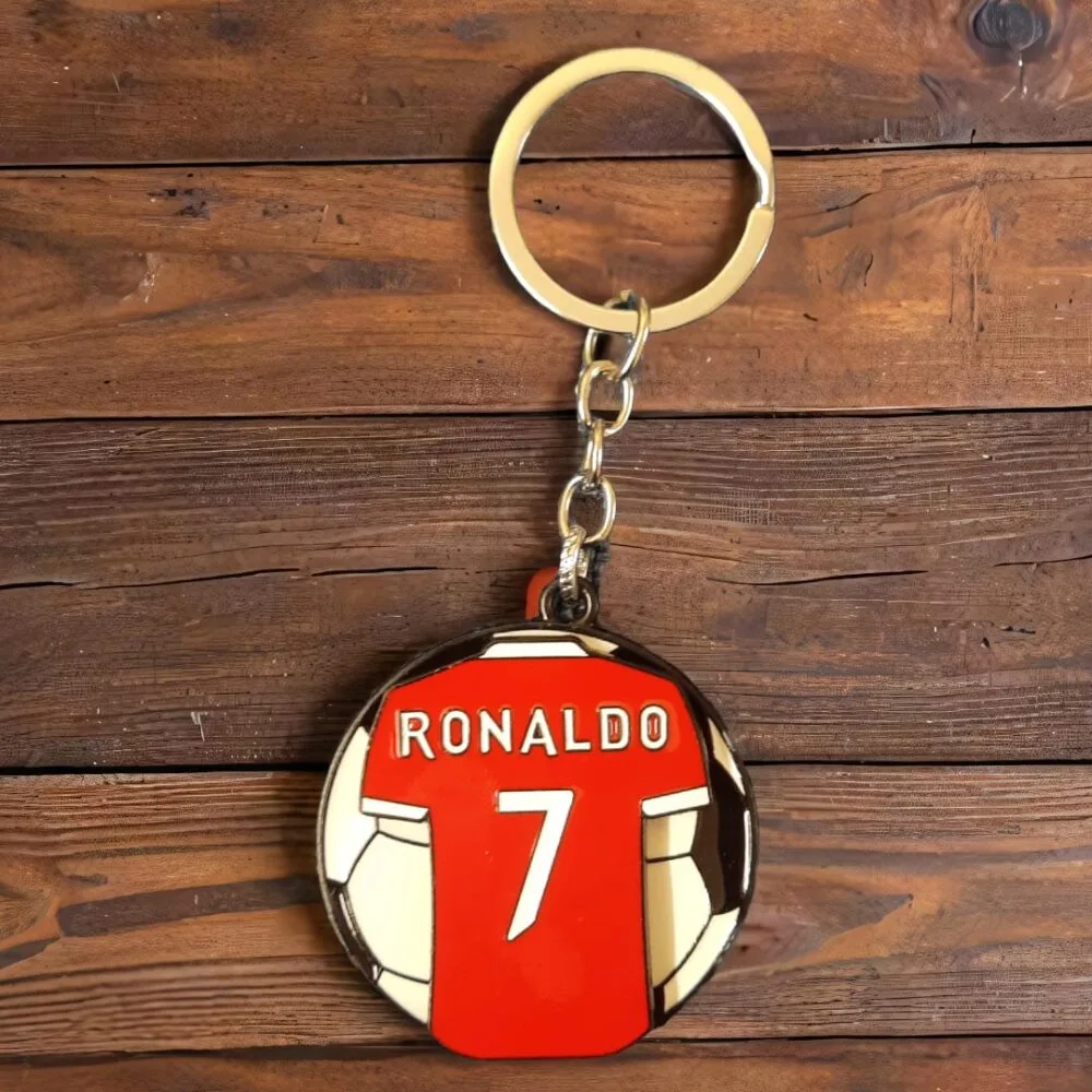 SDL - 1 Piece of Ronaldo Jersey 7 Rotating Keychain for Bike, Cycle, Car and Home Keys