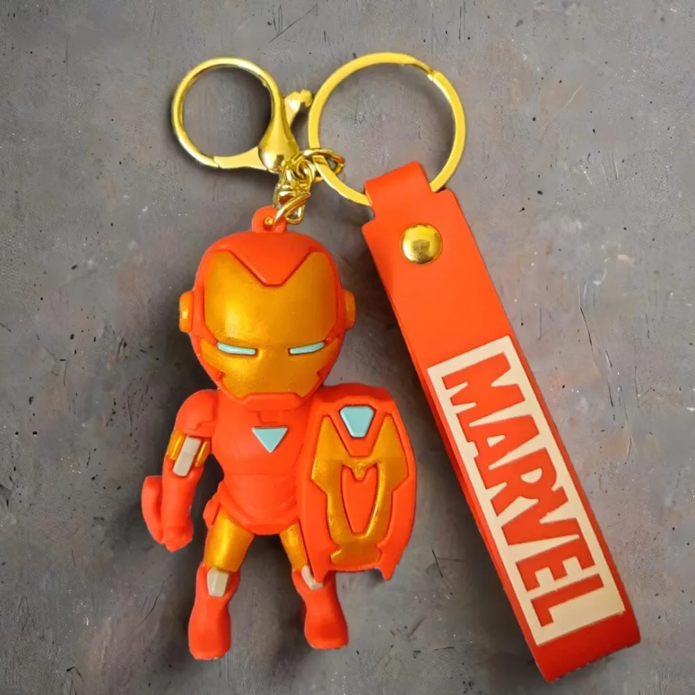SDL - 1 Piece of Premium Ironman Design Silicone Big Keychain with Tag and Keyrings