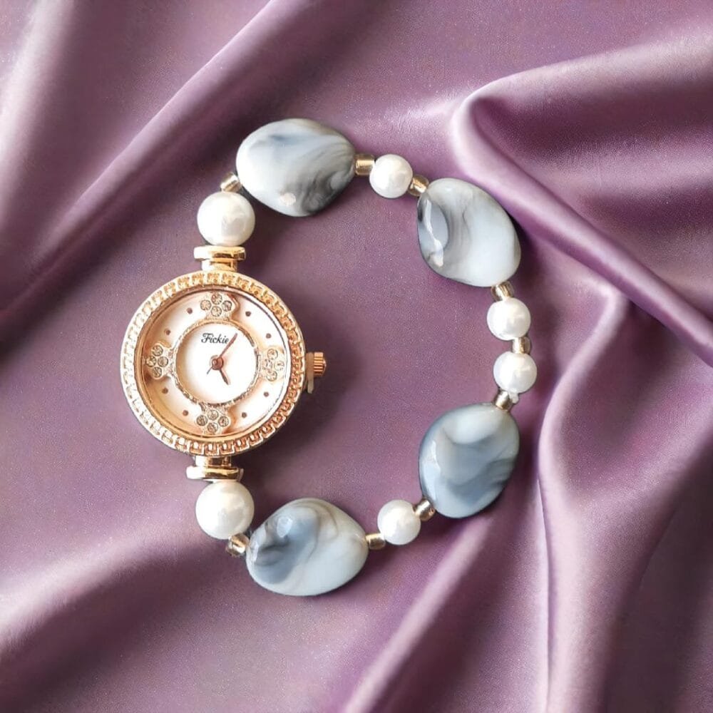SDL – 1 Set of Elastic Bracelet Watch of Blue Stone Design for Giftings and Traditional Attire