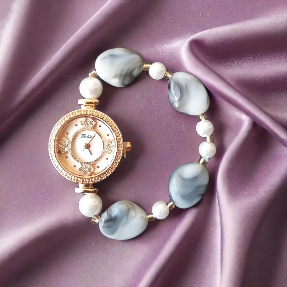 SDL – 1 Set of Elastic Bracelet Watch of Blue Stone Design for Giftings and Traditional Attire