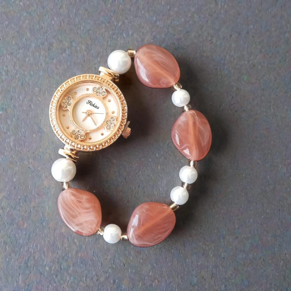 SDL – 1 Set of Elastic Bracelet Watch of Stone Design for Giftings and Traditional Attire