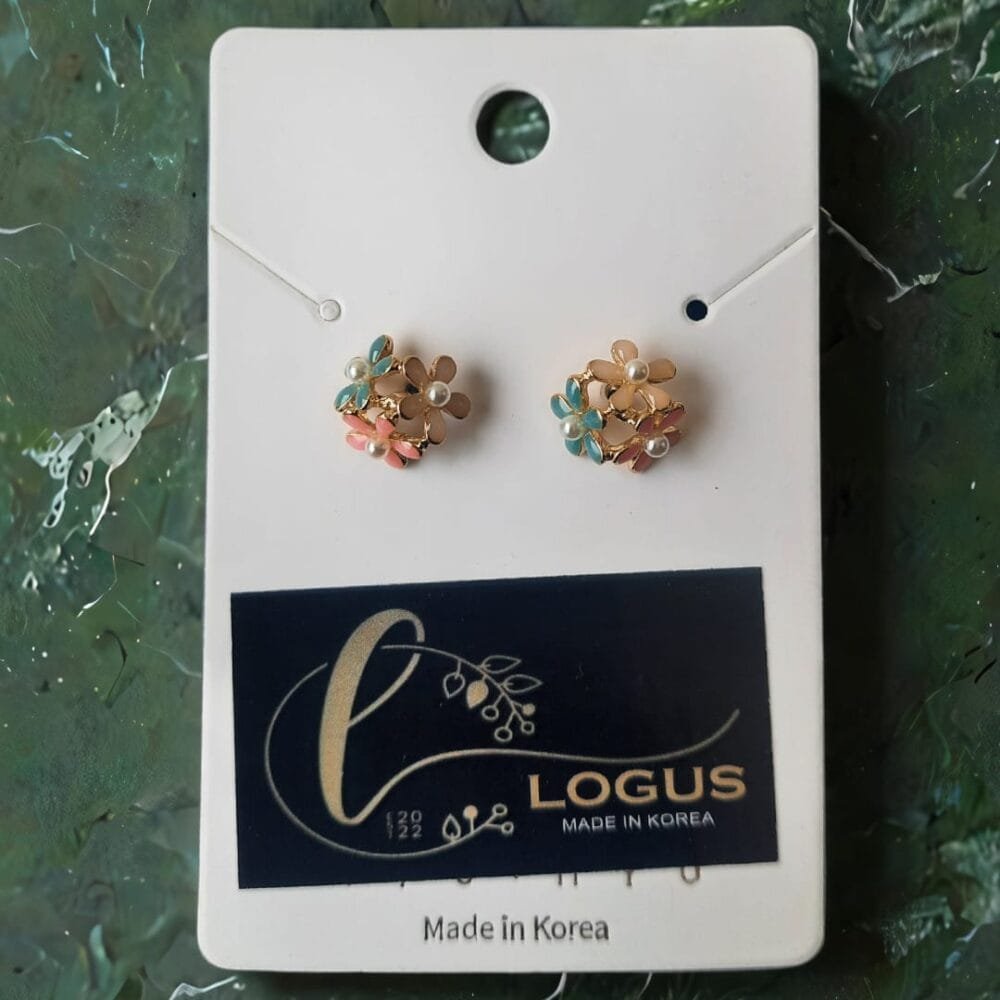 SDL 3 Flowers Group Design of Korean Fashion Stud Type Earrings for Girls and Ladies