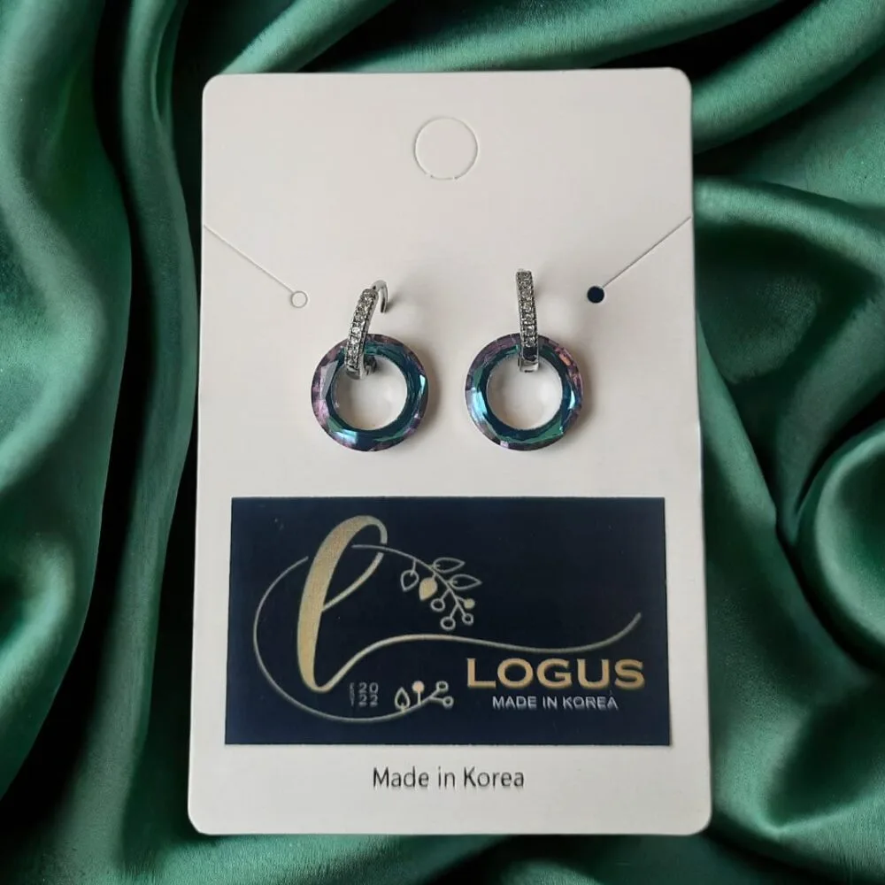 SDL Multicolor Ring Design of Korean Fashion Hook Type Earrings for Girls and Ladies