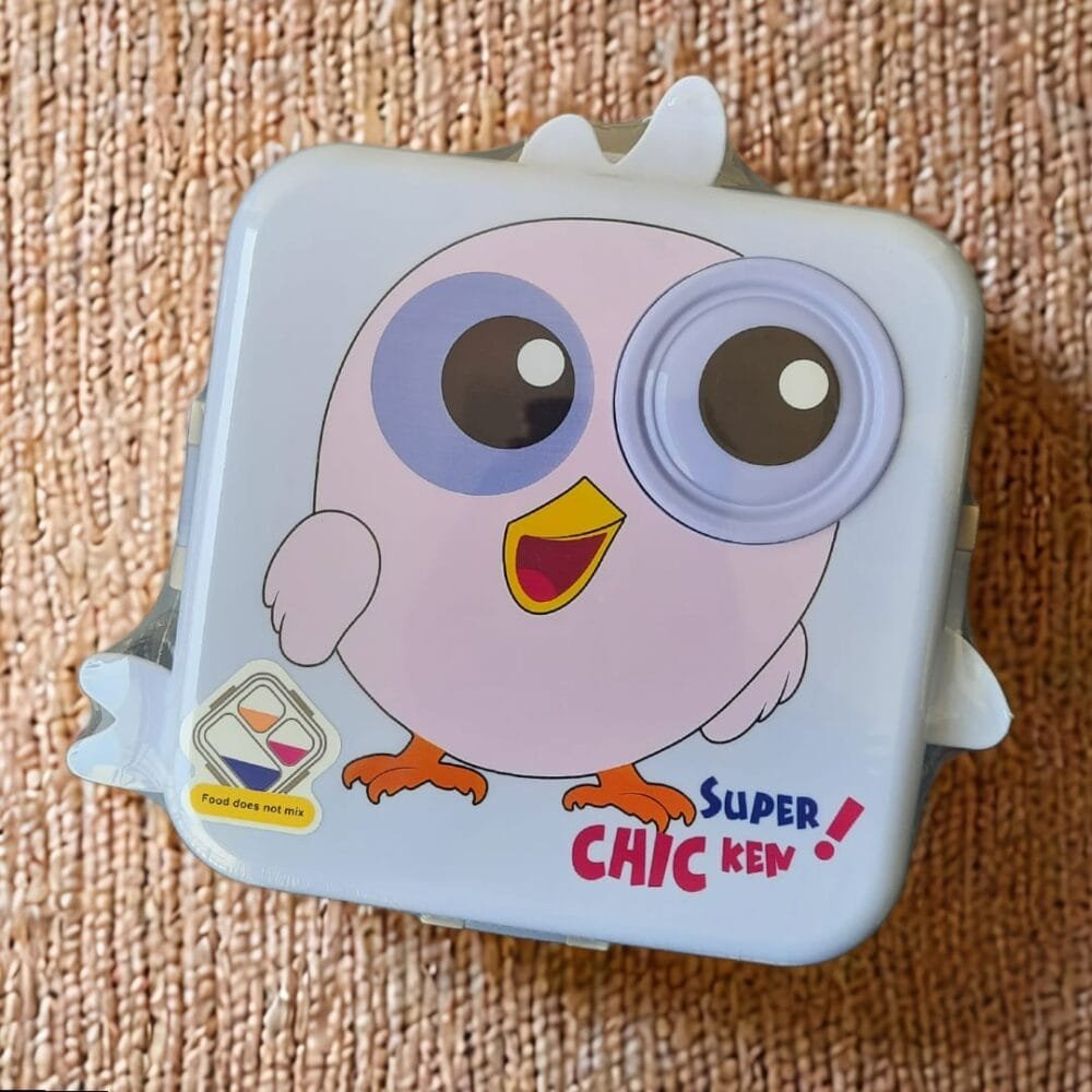SDL Bird Design Big Size Insulated Stainless Steel Lunch Box or Tiffin Box with 3 Compartments for Kids School Supplies