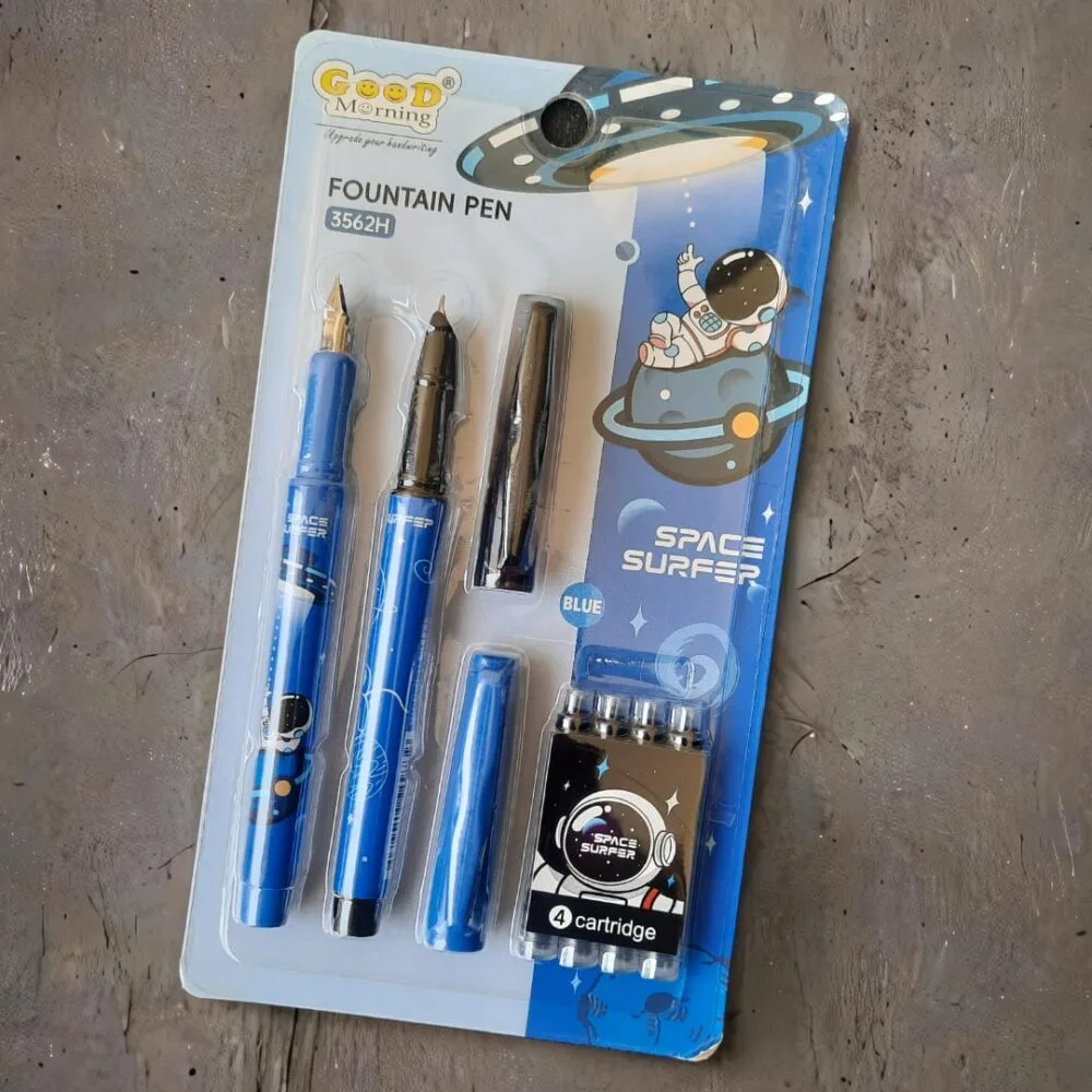 SDL 2 Pieces Space Theme Cartridge Pen Gift Set for Students School Supplies with 4 Cartridges included