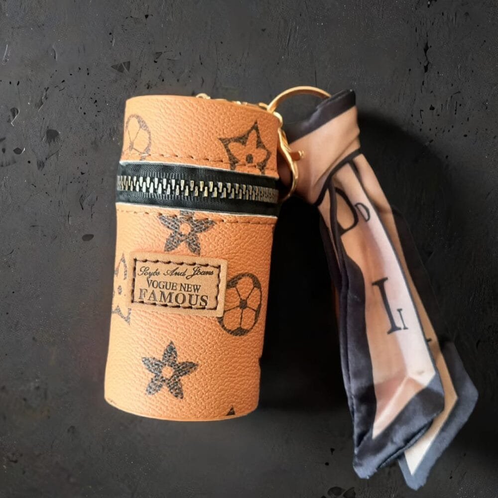 SDL – Premium Vogue Type Leather Purse Keychain for Keys, Money and Storages with Keyrings and Satin Cloth