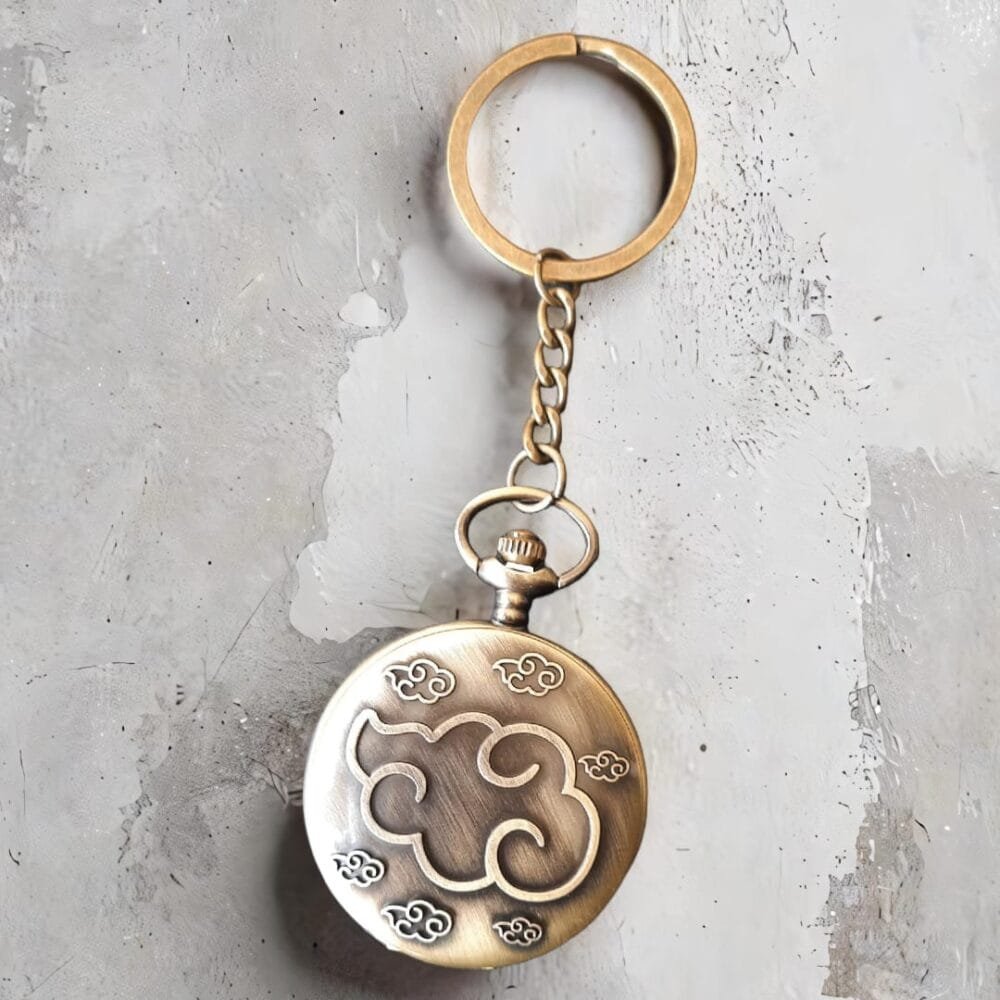 SDL Premium Naruto Cloud Print Design Vintage Metal Active Clock Keychain for Gifts and Aesthetic Use Unisex