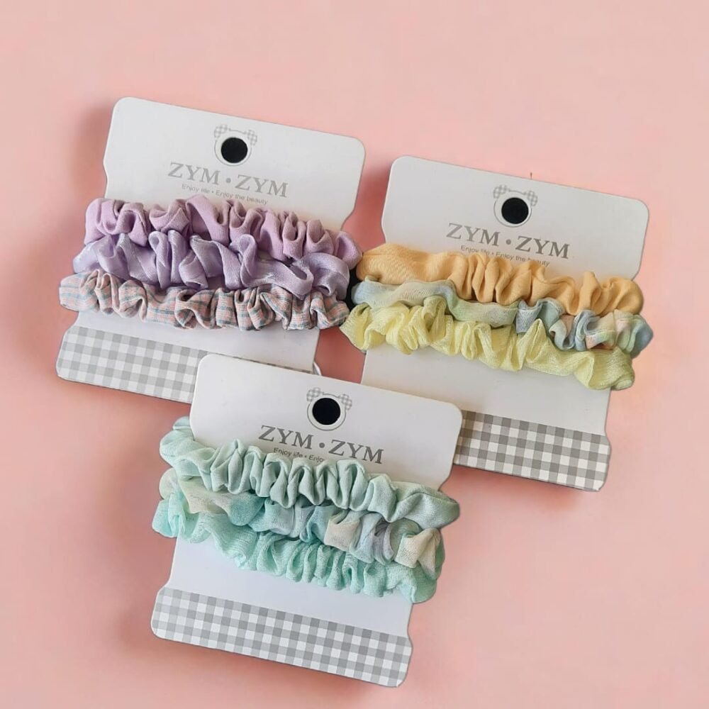 SDL 3 Sets of Premium Hair Band or Hair Scrunchies for Ladies and Girls Trendy Wear