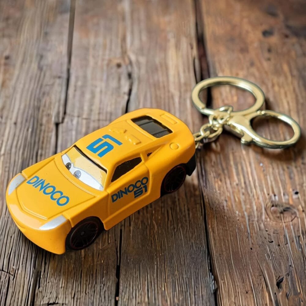 SDL Cars Movie Based Small & Compact Metal Car Keychain with Keyrings for all Key Types