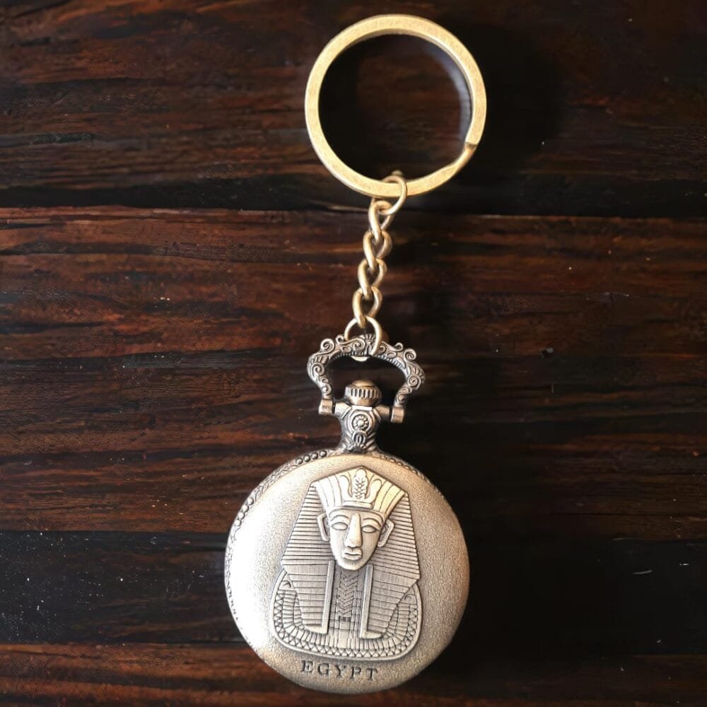 SDL Egypt Mummy Design Vintage Clock Keychain for Gifts and All Key Types