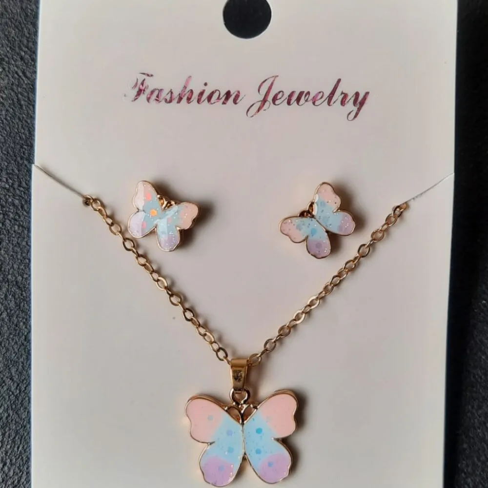 SDL Premium Kids Cute Chain Set with Earrings Set for Trendy and Modern Fashion Wears
