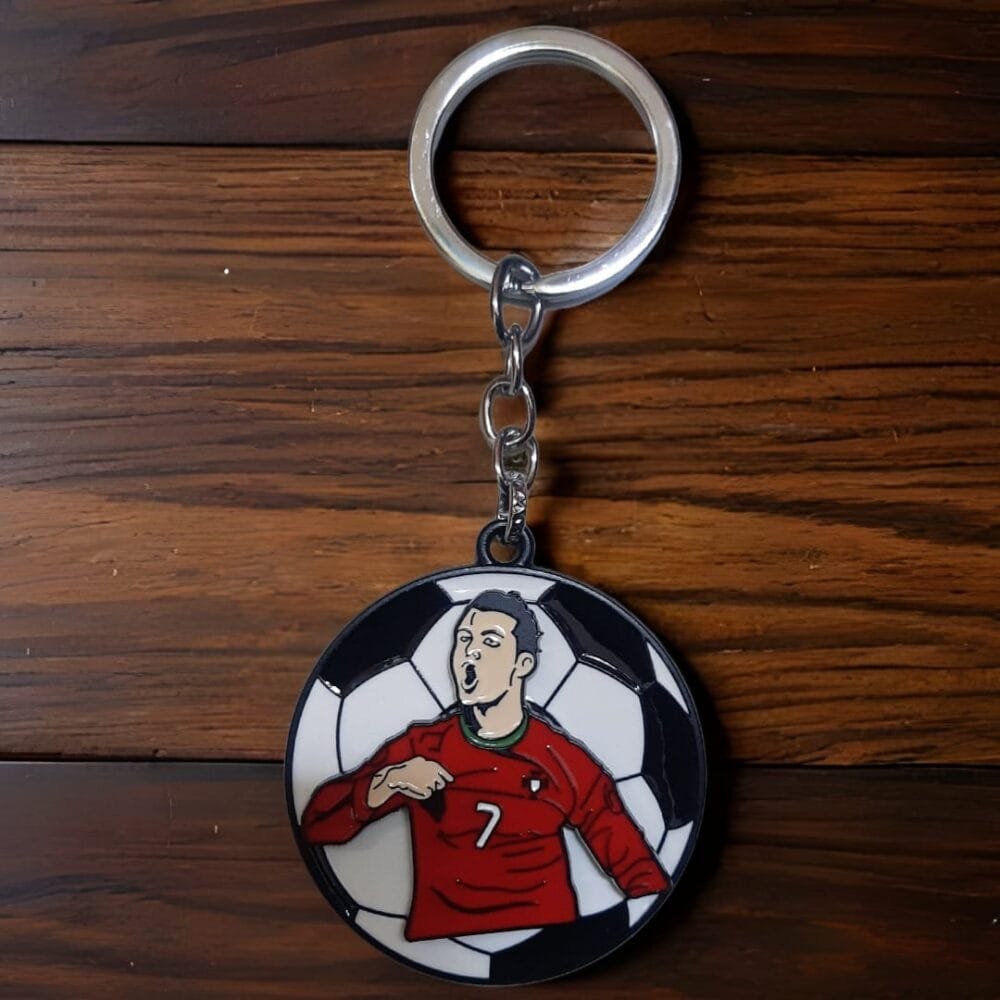 SDL Premium Ronaldo Goal Celebration Rotating Keychain for all Keys Type