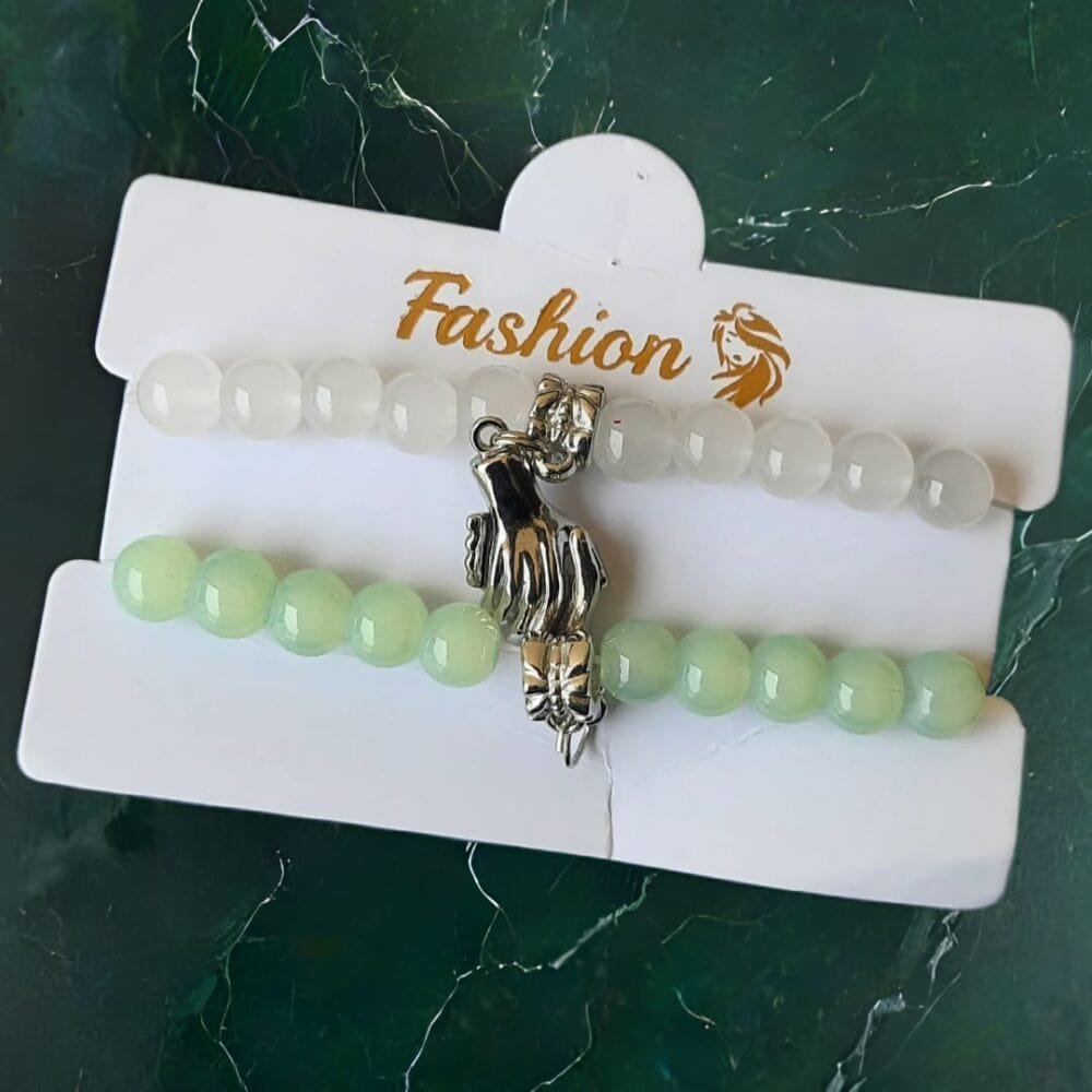 SDL Daily Wear Beads Bracelet with Magnetic Hand Charms for Best Friends and Sisters Duo