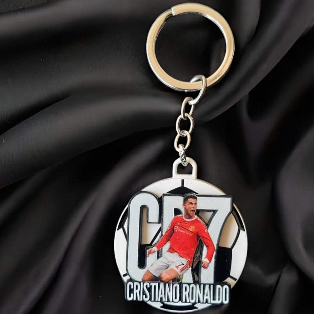 SDL Premium Ronaldo CR7 Design Rotating Keychain for All Keys Type
