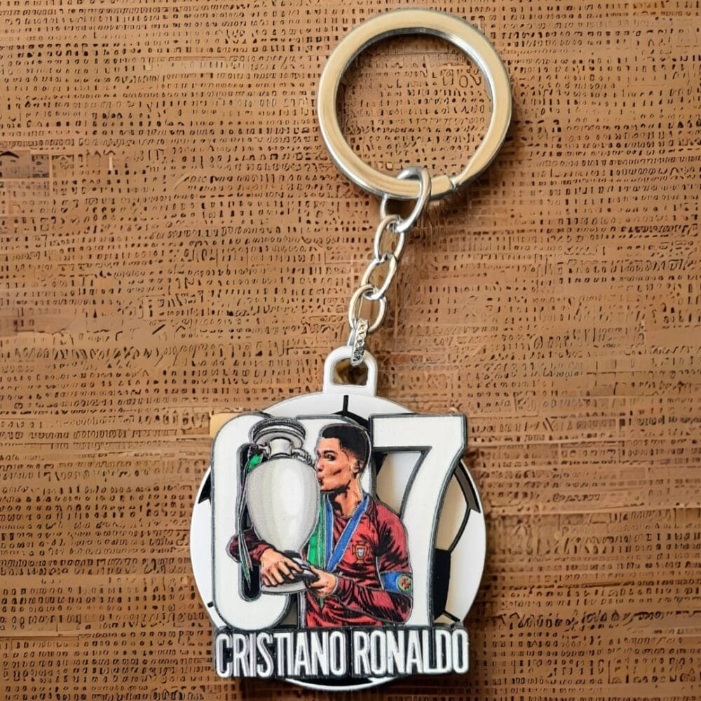 SDL Premium Ronaldo with Trophy Design Rotating Keychain for All Keys Type