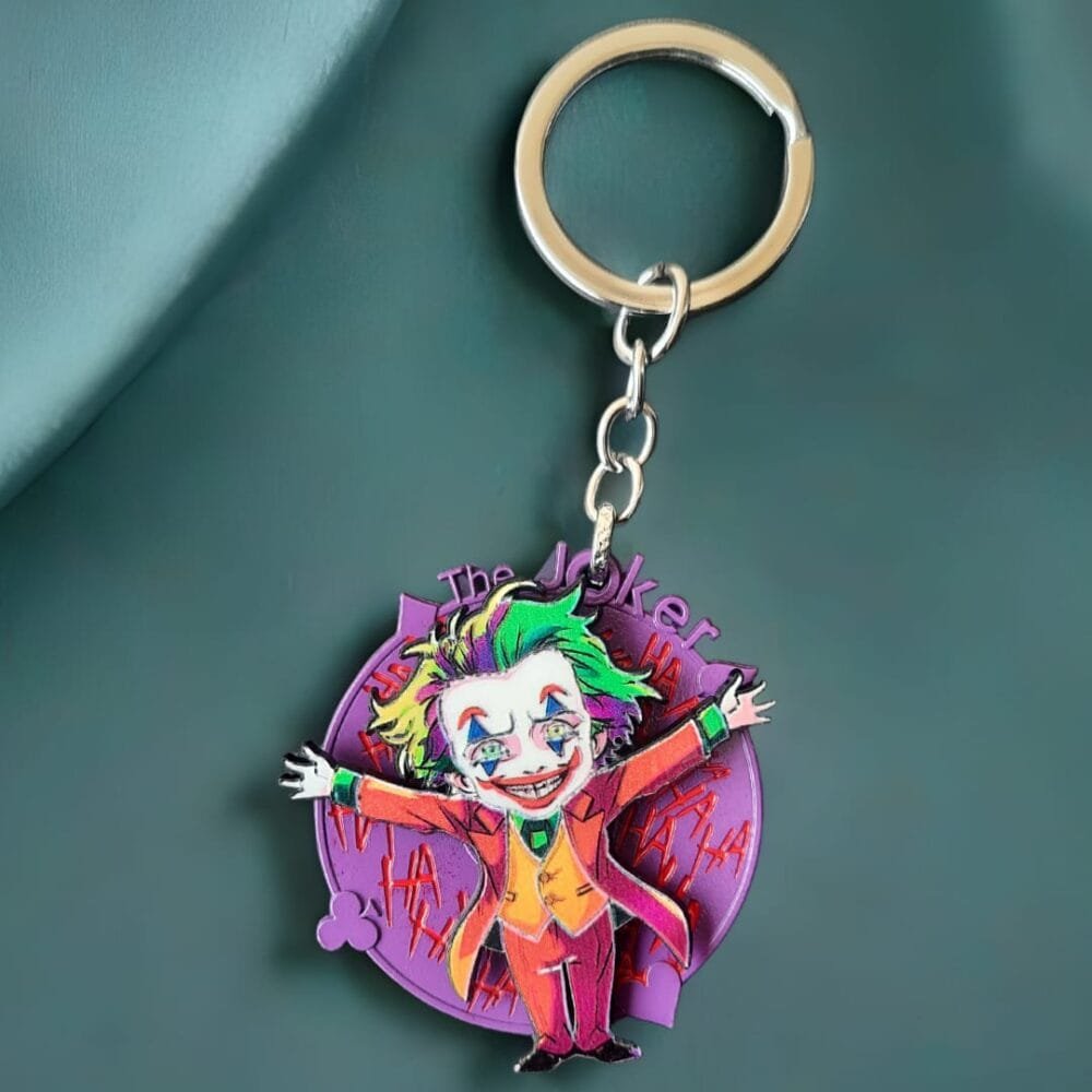 SDL Joker Rotating Keychain | Premium Villain-Themed Key Ring for All Key Types