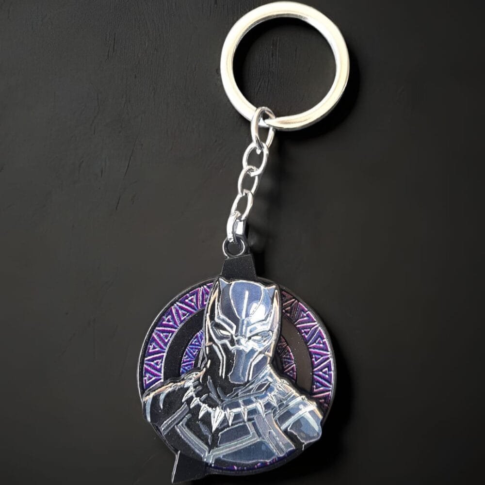 SDL Black Panther Rotating Keychain | Premium Marvel Key Ring for All Key Types