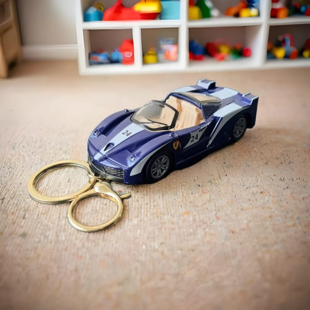 SDL Couple Metal Car Keychain | Pull Back Action Key Ring with Stylish Look