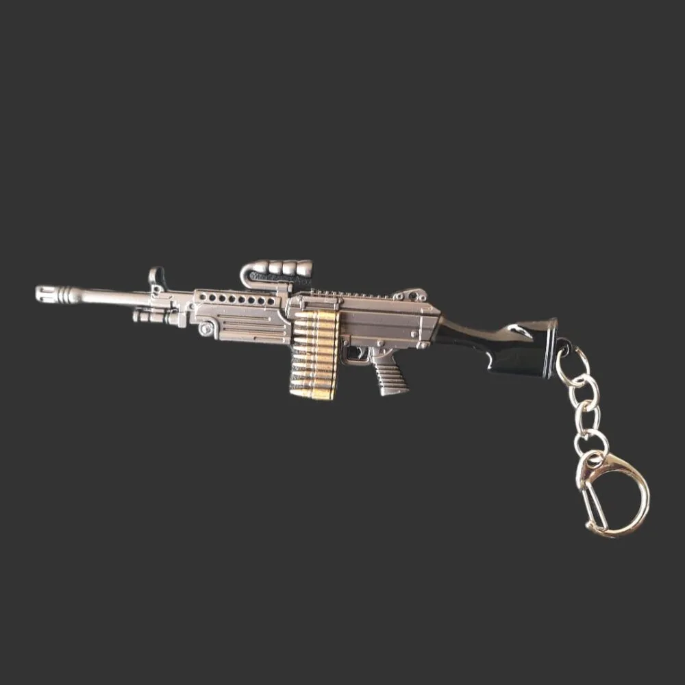 SDL PUBG Gun Design Metal Keychain | Premium Key Ring for Car, Bike & House Keys