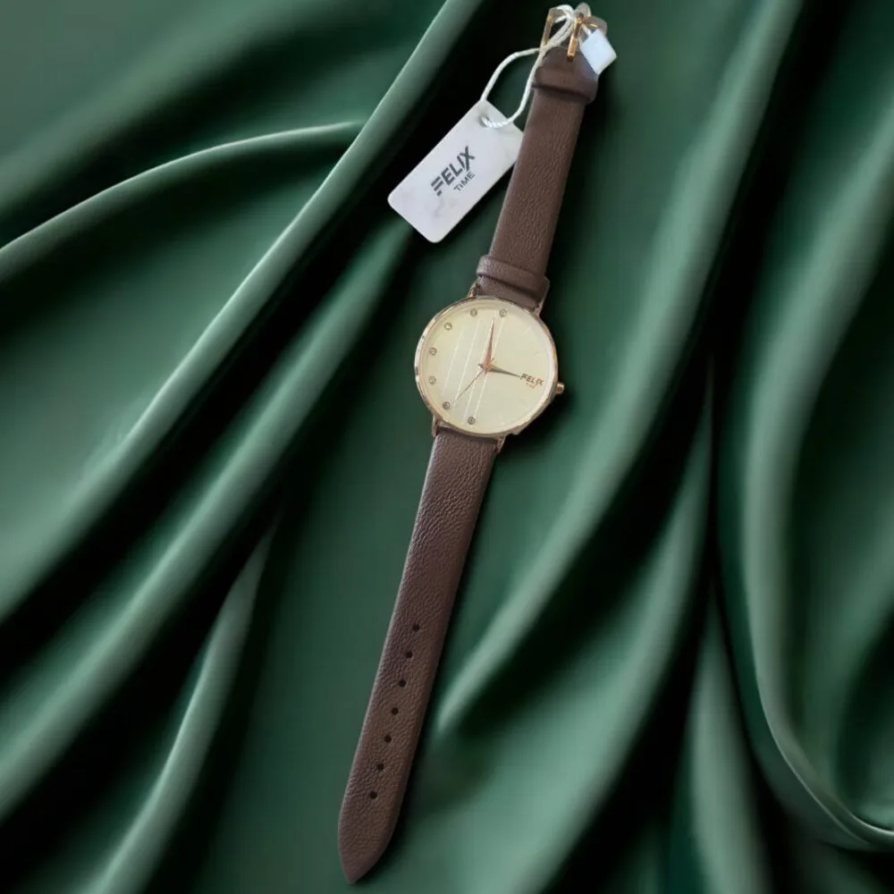 SDL Premium Felix Brand Ladies Watch with Leather Strap for Adults and College Girls | Best for Gifts and Personal Use