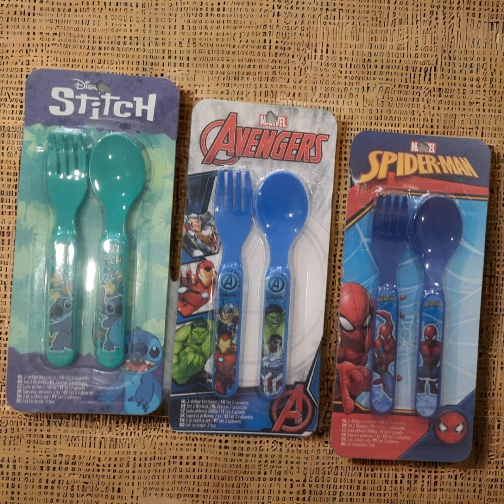 SDL 3 Sets of Super Cute Boys Themed Spoon and Fork Set for Birthdays and Return Gifts to Kids