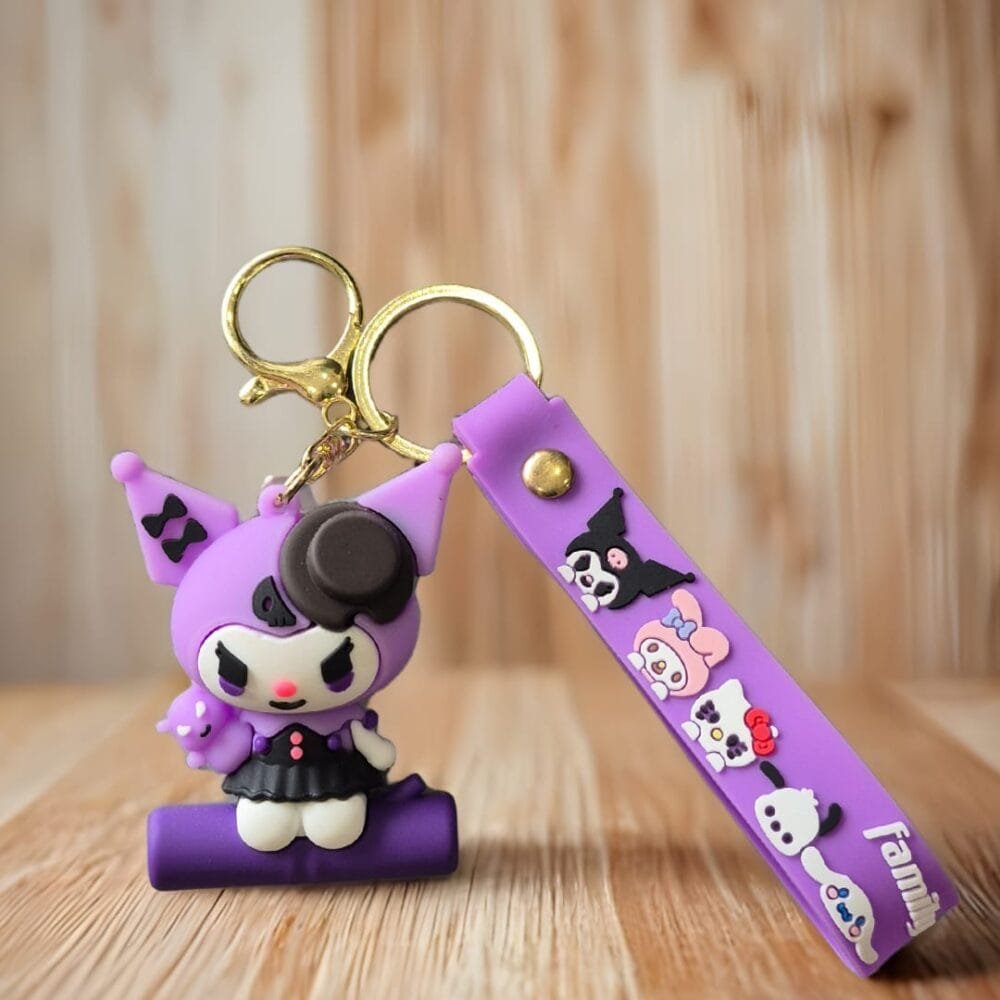 SDL Premium Kuromi Character Silicone Keychain for Girls and Ladies all Type Keys