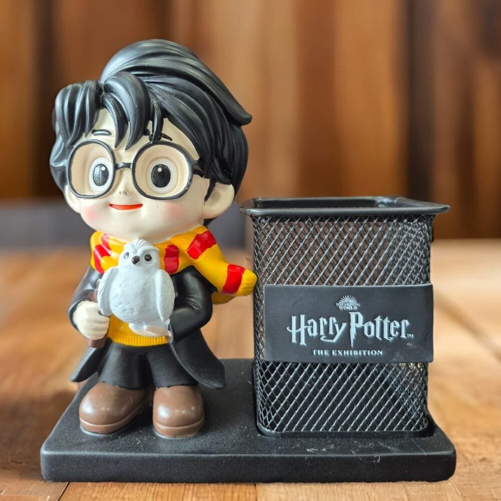 SDL Premium Big Size Harry Potter with Owl Design Ceramic Heavy Pen/Pencil Holder for Gifts and Desks