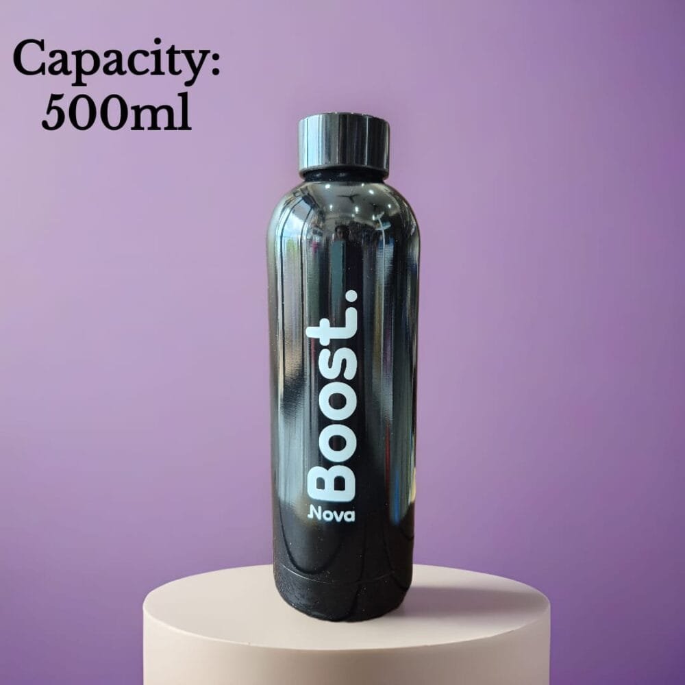 SDL Premium Insulated Stainless Steel Boost BPA Free Water Bottle for Kids and Adults | Black | 500ml