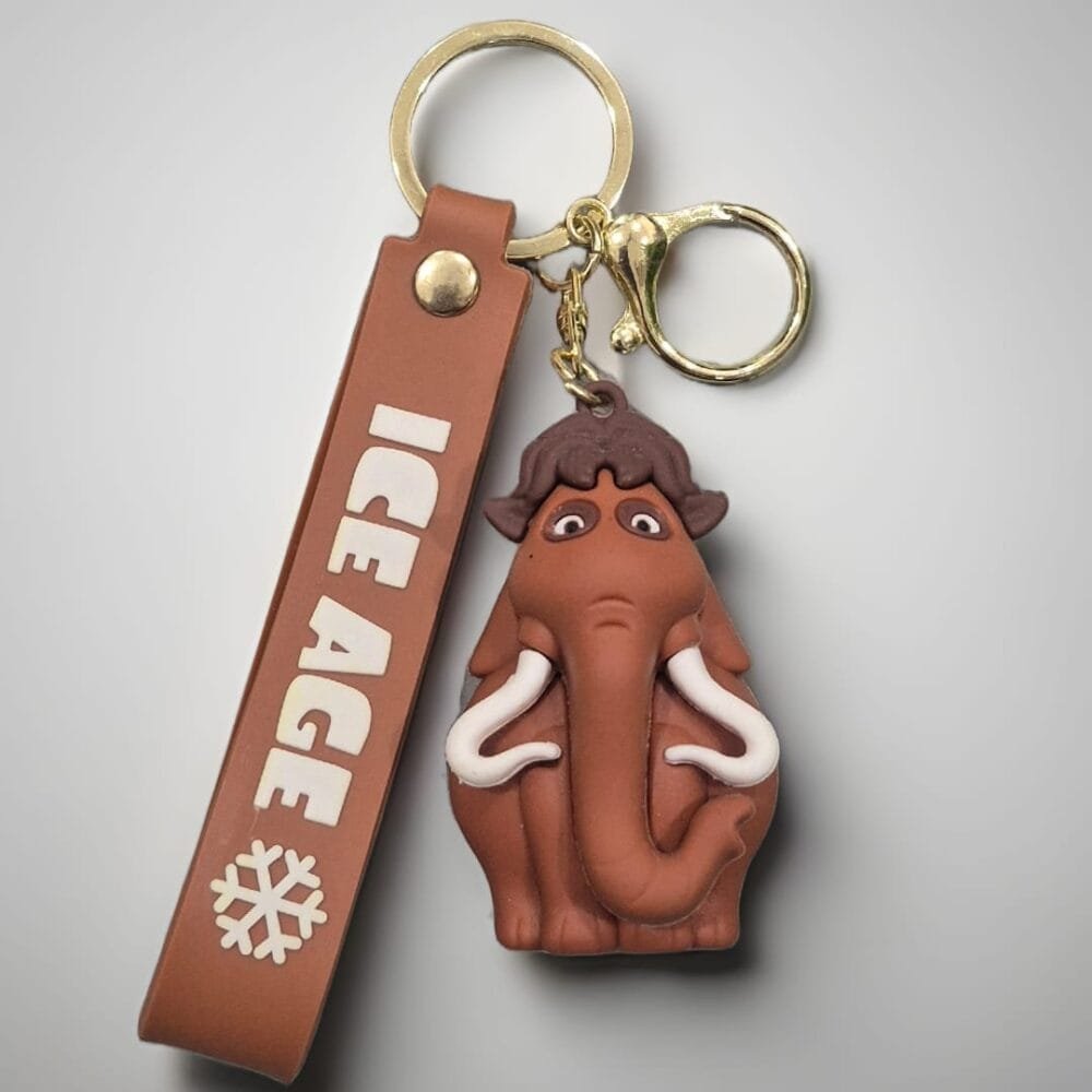 SDL Premium Big Size Ice Age Manny Mammoth Silicone Keychain for Cycles, Car, House and Bike Keys