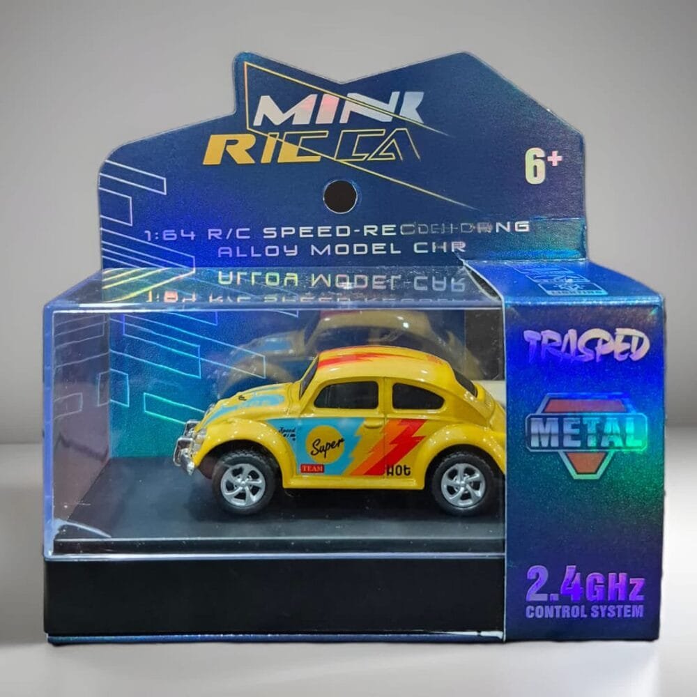 SDL Premium Beetle RC Drift Car of 1:64 Ratio with Full Metal Body and Remote (Yellow)