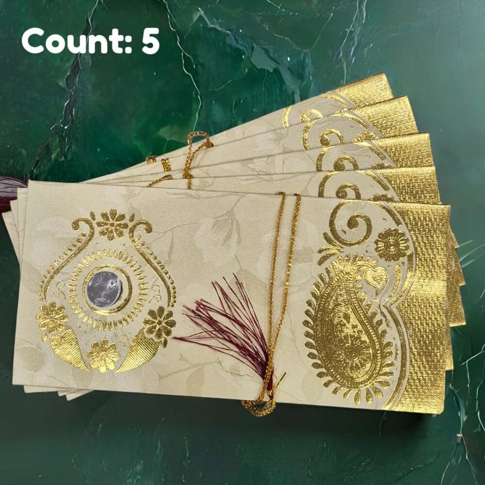 SDL 5 Pieces of Premium Gift Voucher/Cash Envelopes for Marriage Gifting and other Celebrations