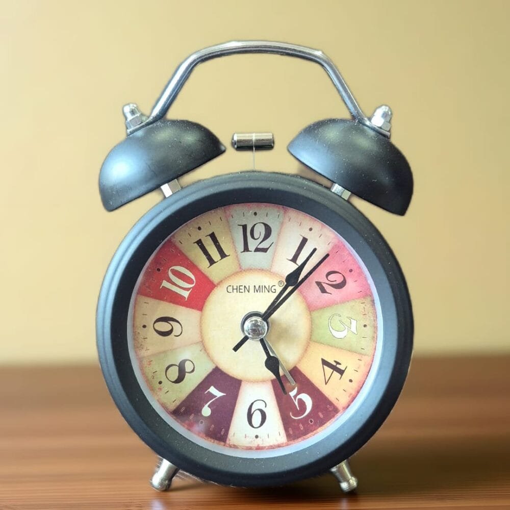 SDL 1 Piece of Super Cute Numbers Printed Table Clock with Ring Alarm of Heavy Sound for Bedrooms and Tables