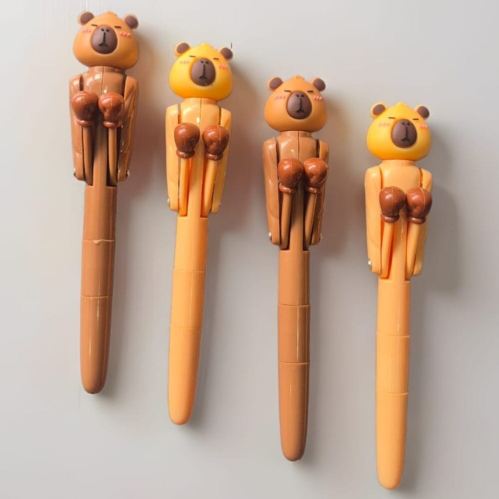 SDL 4 Pieces of Super Cute Capybara Theme Boxing Ball Pen for Kids and Adults