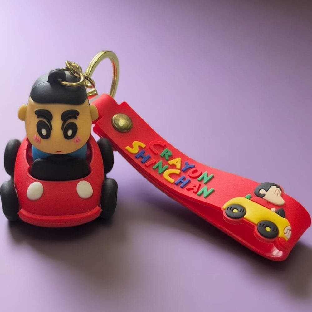 SDL Premium Shinchan Riding Bike Keychain for All Key Types