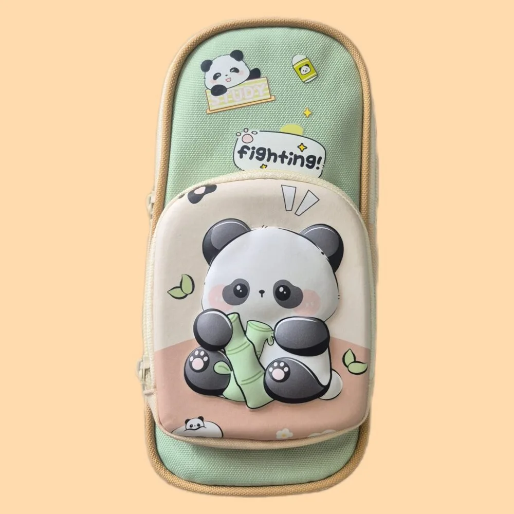 SDL Premium Panda (Sandal) Design Cloth Pencil Pouch for Kids School Supplies