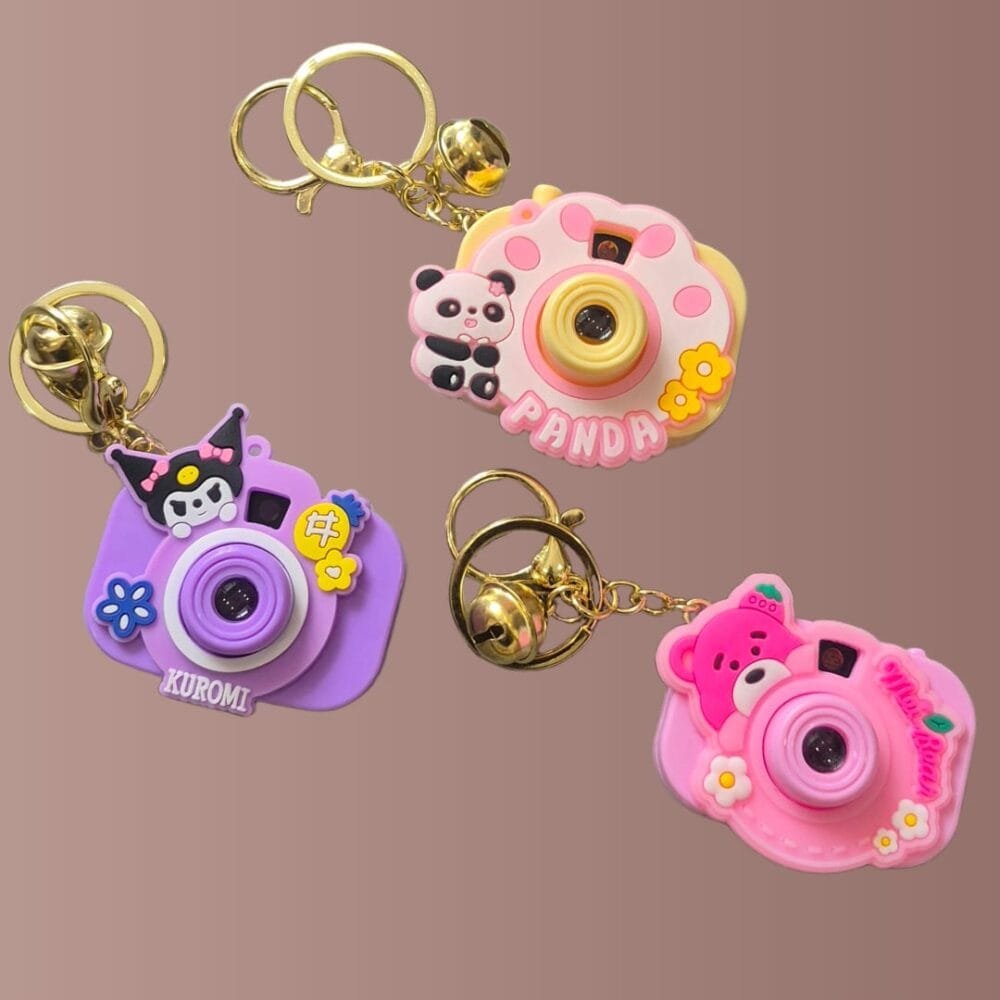 SDL 3 Pieces of Random Color Camera Projector Light Keychain for Kids Gifts and Return Gifts