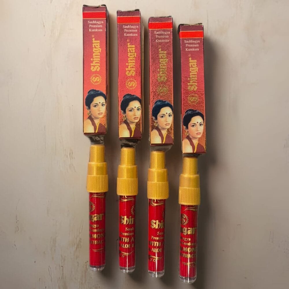 SDL 4 Pieces of Original Shingar Red Liquid Bindi for Ladies and Kids