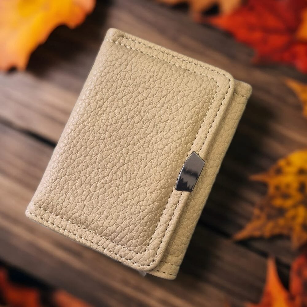 SDL 1 Piece of Premium Beige Shade 3 Fold Women's Wallet for Compact Keep and Office and Travel Friendly